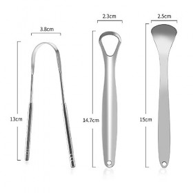 Brosse à Langue,Gratte Langue,Nettoie Langue,3PCS Gratte Langue Portable Gratte-Langue Respiratoires Brosse Langue Bouche Bro