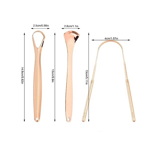 CUZYP Ensemble de 3 gratte-langue,gratte langue，tongue scraper，gratte langue cuivre，racleur de langue