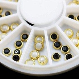 Vektenxi Roue de décoration pour ongles avec strass et perles