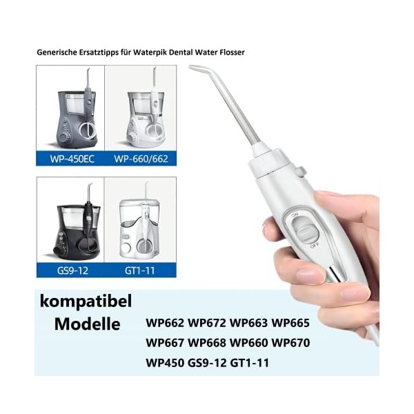 Oralion Hygiène orale Poignée en plastique standard pour WaterPik Irrigator Oral Water Flosser WP-660 WP-100WP-900 WP-300, Em