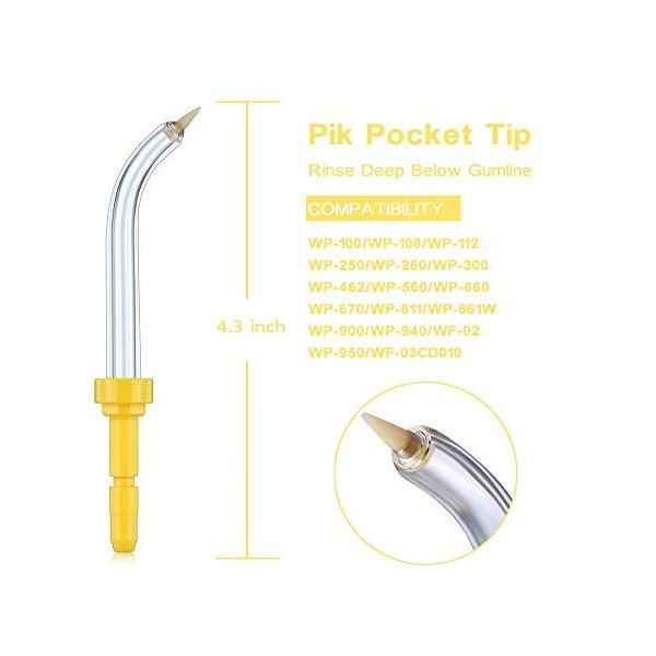 ZCOINS Embouts de poche Pik de remplacement haute pression pour Waterpik WP-100 WP-250 WP-660, Accessoires pour buses, Pièces