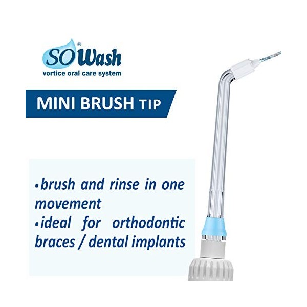 SoWash Tête de brosse Mini Brush – 2 pièces pour SoWash Vortice Oral Irrigator – Modalité électrique - cod. SWIE10002 .