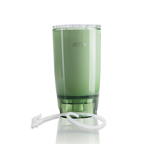 JETPIK Réservoir de Tasse dEau à Finitions en Cristal avec Tube de Raccordement dEau/Petit Bouchon de Support Vert