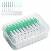 ILantule 200 Pièces Bâtonnet Interdentaire,Bâton de Fil Dentaire,Brossettes interdentaires Soft Silicone Brosse à dents Vert 