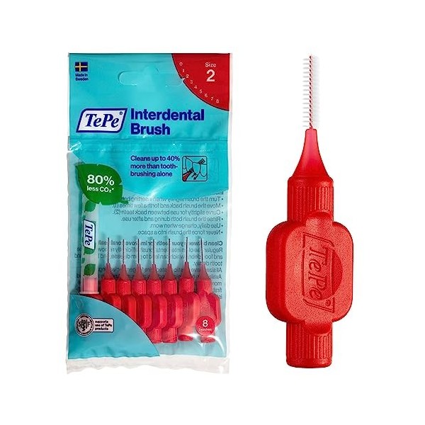 TePe Brossettes interdentaires Original - Nettoyage facile des espaces interdentaires - 1 x 8 brossettes - Diamètre 0,5mm - R