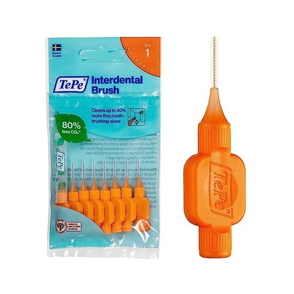 TePe Brossettes interdentaires Original - Nettoyage facile des espaces interdentaires - 1 x 8 brossettes - Diamètre 0,5mm - R