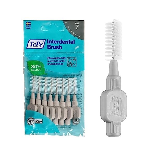 TePe Brossettes interdentaires Original - Nettoyage facile des espaces interdentaires - 1 x 8 brossettes - Diamètre 0,5mm - R