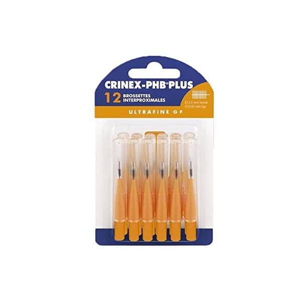 CRINEX - Phb Plus Ultrafine Gf - Brossette Dentaire - Fibres en Tynex - Orange - 12 Brossettes par Unité