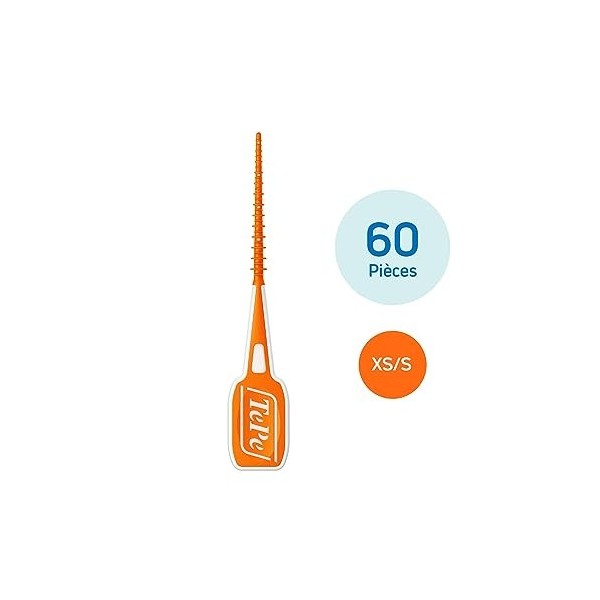 TePe Easypick Pack de 60 cure-dents en silicone Orange Taille XS/S