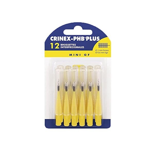 CRINEX - Phb Plus Mini Gf - Brossette Dentaire - Fibres en Tynex - Jaune - 12 Brossettes par Unité