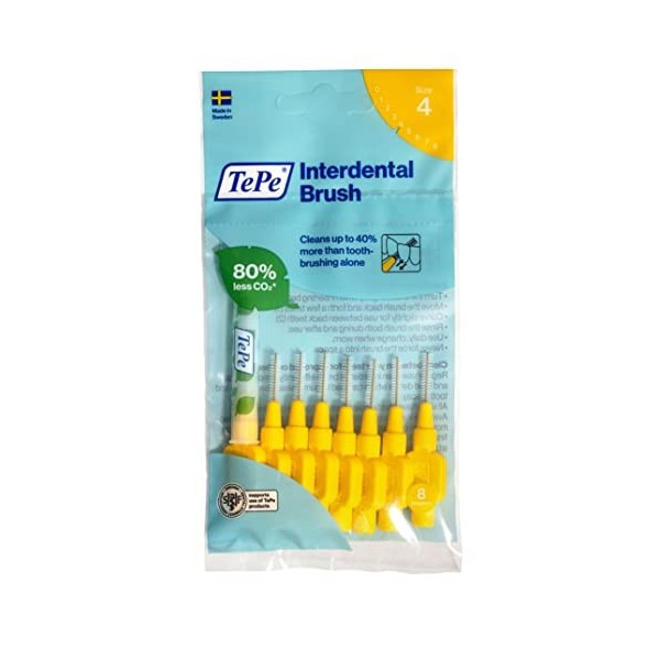 Tepe Brosses Interdentaires 0,7 Mm Taille 4 Original , Jaune 8 Unité Lot De 1 