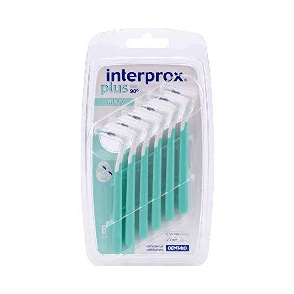 INTERPROX PLUS - Micro 0.9 - Brossettes Interdentaires - Fibres en Tynex - Vert - Blister de 6 unités