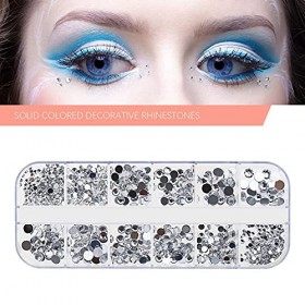 4 Boîtes Mélangées Dos Plat Hot Fix Kit de Strass en Verre Rond, 2-5mm Mélangées pour Manucure Décorations pour Ongles Bricol