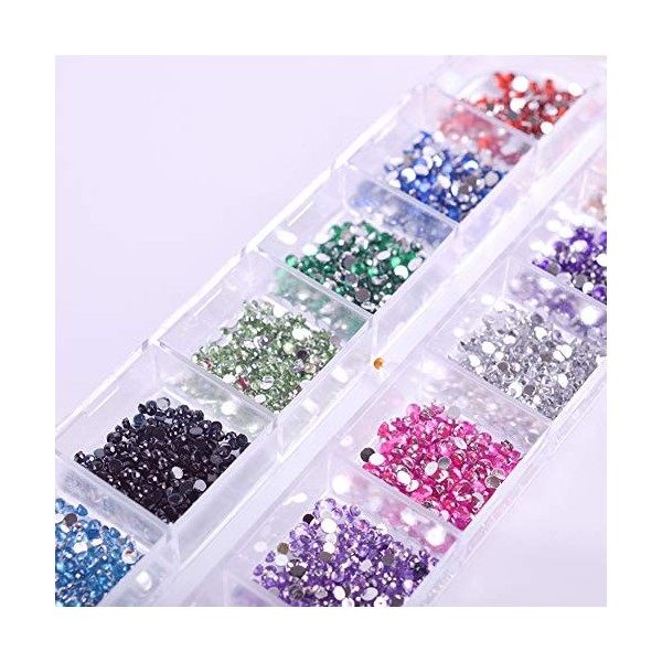 Xiton Nail Art Strass 3000 PCS Pointes DOngles 12 Couleurs Paillettes Art De Diamant Ongle Gem Accessoires Ongles Pour DIY D