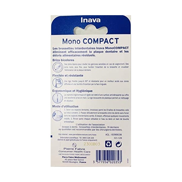 LOT de 2 - Inava - Brossettes Interdentaires 1.5mm Rouge X4 Mono Compact…