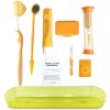 HRASY Kit de soins bucco-dentaires portable pour appareils dentaires - Brosse interdentaire en cire dentaire - Kit de nettoya