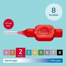 Tepe - Brossette interdentaire - Interdental Brush Soft Box with Hanger -0,5 mm Red Pack 8