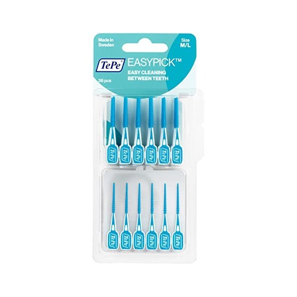 TePe EasyPick Cure-dents Interdentaires, Pour une hygiène bucco-dentaire parfaite en toutes circonstances, Taille M/L, Turquo