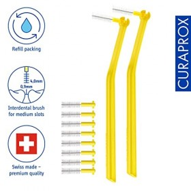 CURAPROX Lot de 2 brosses interdentaires CPS Prime 09, 10 brosses interdentaires plus 2 supports pour espaces interdentaires 