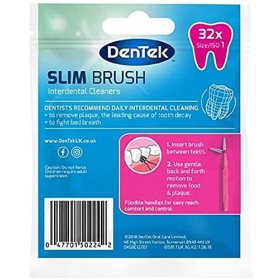 DenTek - Brosses interdentaires fines – Poils effilés – Non aromatisées – 32 par paquet – ISO 1 0,45 mm 