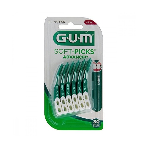 GUM Soft-Picks advanced large zur Reinigung der Zahnzwischenräume, 30 pc Brosses interdentaires