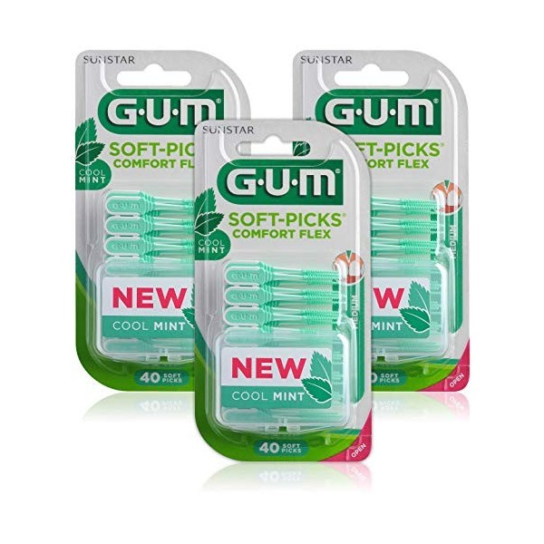 GUM Soft-Picks Comfort Flex Mint nettoyants interdentaires rafraîchissants Parfum menthe Nettoyage des dents et élimination d