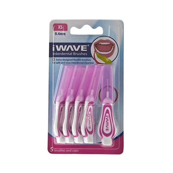 iWave Lot de 5 brosses interdentaires fines 0,6 mm Bleu – Brosses de nettoyage interdentaires pour nettoyage total des dents 