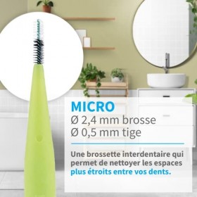 CRINEX - Phb Plus Micro - Brossette Dentaire - Fibres en Tynex - Vert - 6 Brossettes par Unité