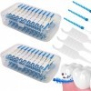 DKDDSSS 400 Pièces Brossettes Interdentaire, Brosse Dentaire Portable, Brosse à Dents Silicone, Brossette Dentaire Interdenta