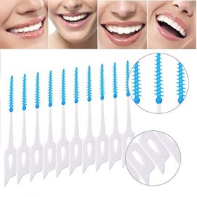 80 pcs Cure-dents Jetables en Plastique Brosses Interdentaires Professionnels Dentaires Nettoyage des Dents Outil de Soin de 