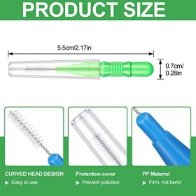 30 Brossettes Interdentaires Brosse de Soie Dentaire dHygiène Buccale Brosse à Dents Tête de Fil Dentaire pour Appareils Den