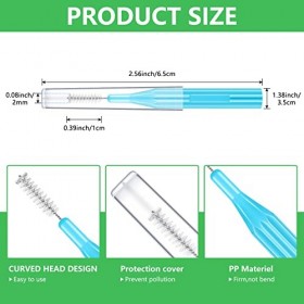 20 Pièces Brossettes Interdentaires, Brosses Cure-Dents à Tête de Soie Dentaire Brosse à Bretelle de Couleur et Taille Assort