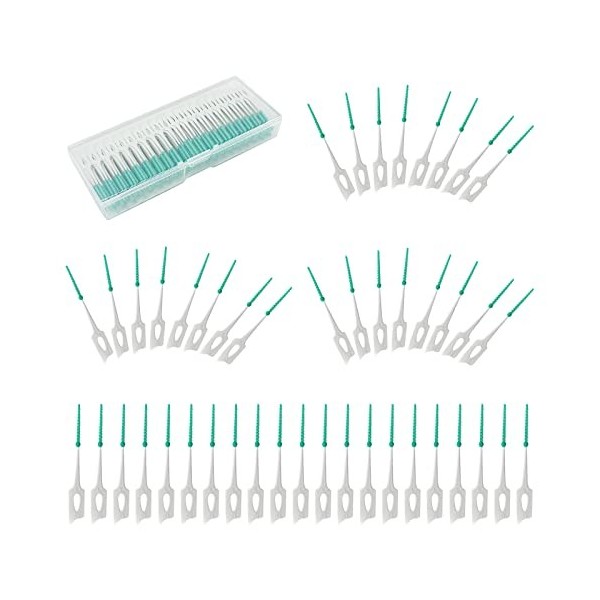 MIVAIUN 300 Pièces Interdentaire Brosse,Brossettes interdentaires Souples,Fil Dentaires,Cure-Dent Brossette,Soie Dentaire Bro