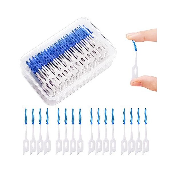 MIVAIUN 260 Pièces Bâtonnet Interdentaire Tige de Soie Dentaire à Double Usage Soft Silicone Brosse à Dents Fil Dentaire Port