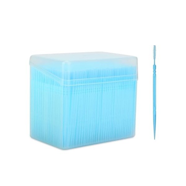 Lot de 1100 Cure-dents en Plastique à Double Extrémité, Brosses Interdentaires à Double Tête Brosse de Nettoyage Dentaire avc