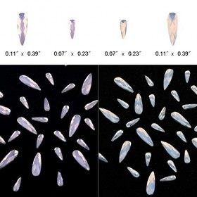 Lot de 100 strass en forme de goutte de pluie avec opale blanche et rose