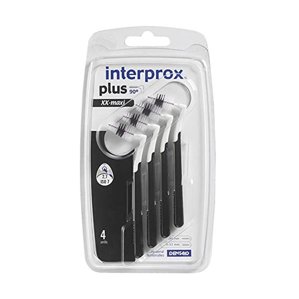 INTERPROX - Plus Xx-Maxi 2.7 - Brossette Dentaire - Fibres en Tynex - Noir - 4 Brossettes par Unité