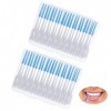 Brossettes Interdentaires en Plastique, 80 pcs Cure-dents Interdentaires, Brosses Interdentaires Souples, Petite Brossette De