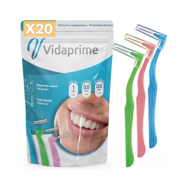 Vidaprime PACK X20 Brossettes interdentaires Ultra-fines SOFT CONFORT - Brosse interdentaire pour Appareil Dentaire - Cure-de