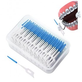 TSHAOUN 200 Pièces Brossettes Interdentaires Pour nettoyer Les Dents,Bâtons de Fil Dentaire,Brosse de Nettoyage Dentaire,Fil 