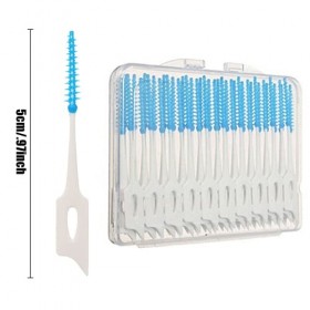 Lot de 40 cure-dents interdentaires en silicone doux à double usage pour le nettoyage bucco-dentaire, outil de nettoyage des 