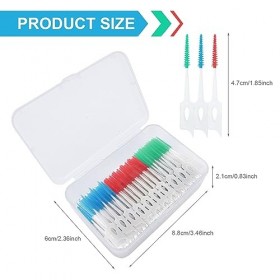 SKHAOVS 240 Pièces Brosses Interdentaires Double Face en Silicone Souple Fils Dentaire Cure-dents,Fil Dentaire,Bâton de Fil D