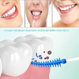 Brossettes Interdentaire Souples, FaJoek 200 PCS Brossettes Interdentaires en Plastique 0,7mm Cure-dents Interdentaires, Peti