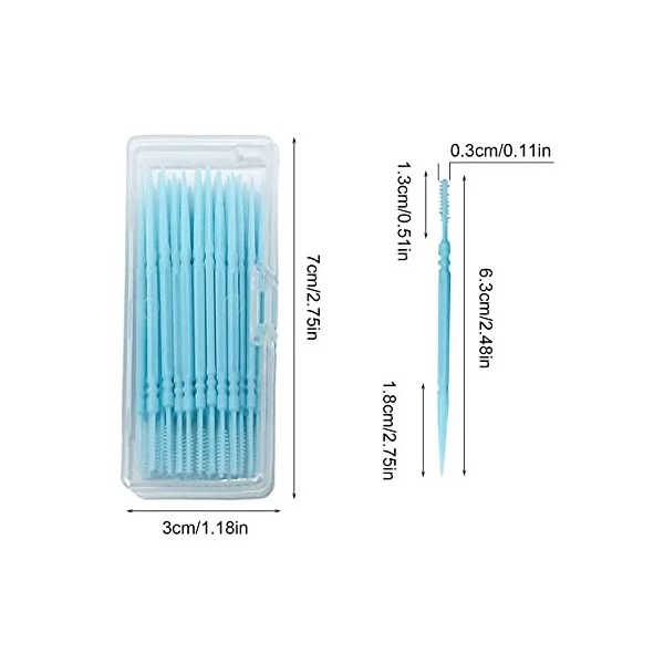 MIVAIUN 240 Pcs Brossettes Interdentaires,Cure-dents en Plastique à Double Extrémité,Fil Dentaire Portable,Outil de Nettoyage