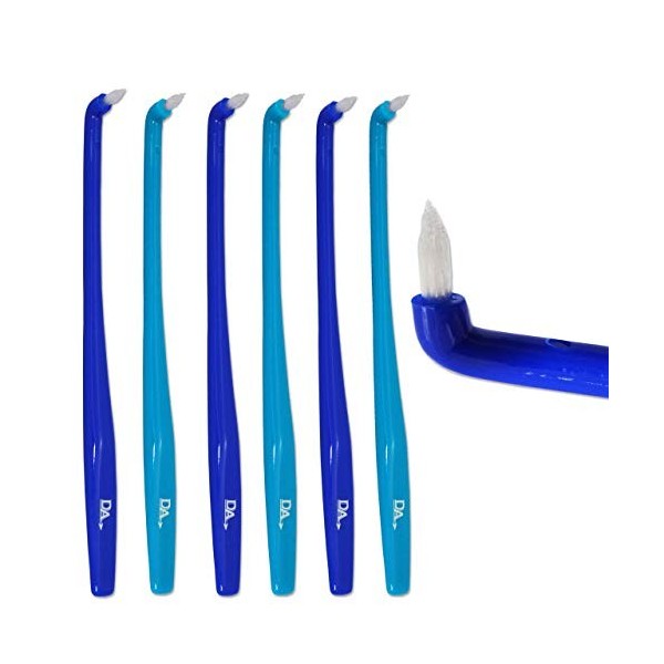 6x Brosse à dents interspace fine ~ Brosses bleues pour appareils orthodontiques et bridges