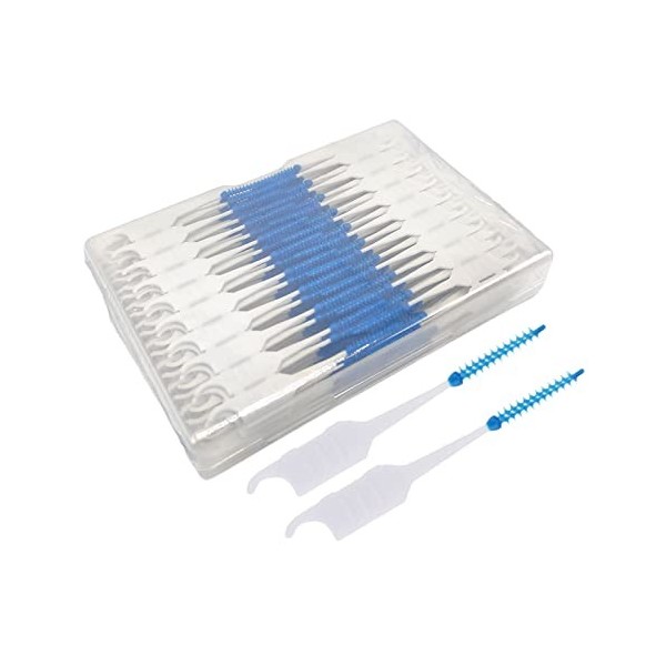 MIVAIUN 200 Pièces Brossettes Interdentaire-Dentaire Interdental Brush-Brosse Interdentaire Souple en Silicone-Fil Dentaire-C