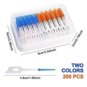 MIVAIUN 200 Pièces Bâtonnet Interdentaire,Bâton de Fil Dentaire à Double Usage, Brosse Interdentaire de Massage,Dental Floss 