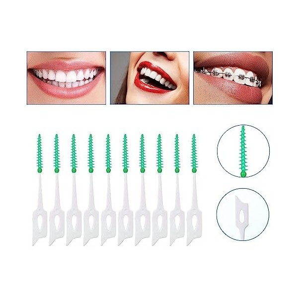 Brossettes interdentaires, Soft Silicone Brosse à dents, Cure-dents Hygiène Bucco-Dentaire, Fil dentaire outil de nettoyage d