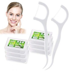 Czemo Fil Dentaire 300 Pcs Dental Floss, Fil Dentaire Sticks Jetable Oral Nettoyage Floss Fil Dentaire Flossers, Lot de 6