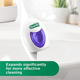 Fil Dentaire GUM® EXPANDING FLOSS/Fin et Facile à Insérer dans les Espaces Interdentaires/Doux pour les Gencives/Pack 4 x 30 